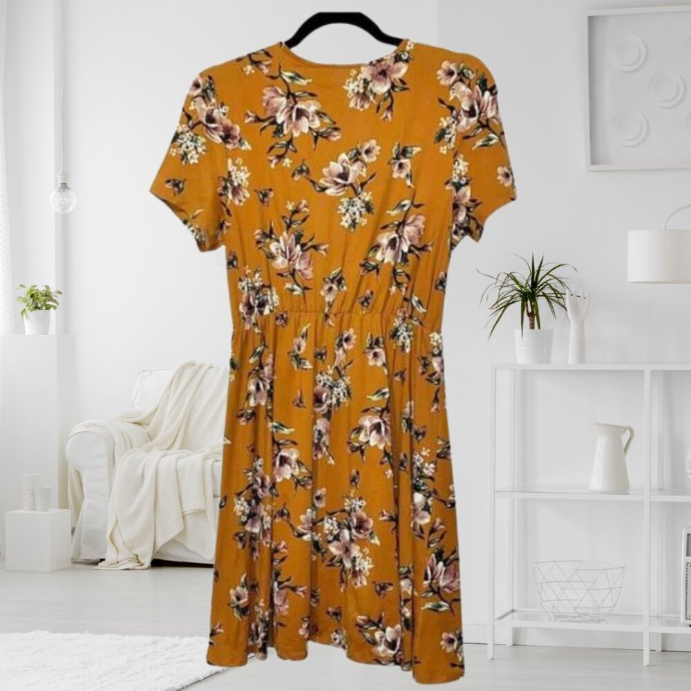 Love Fast Live Hard Boho Floral Faux Wrap Dress L Summer Festival - Picture 3 of 7